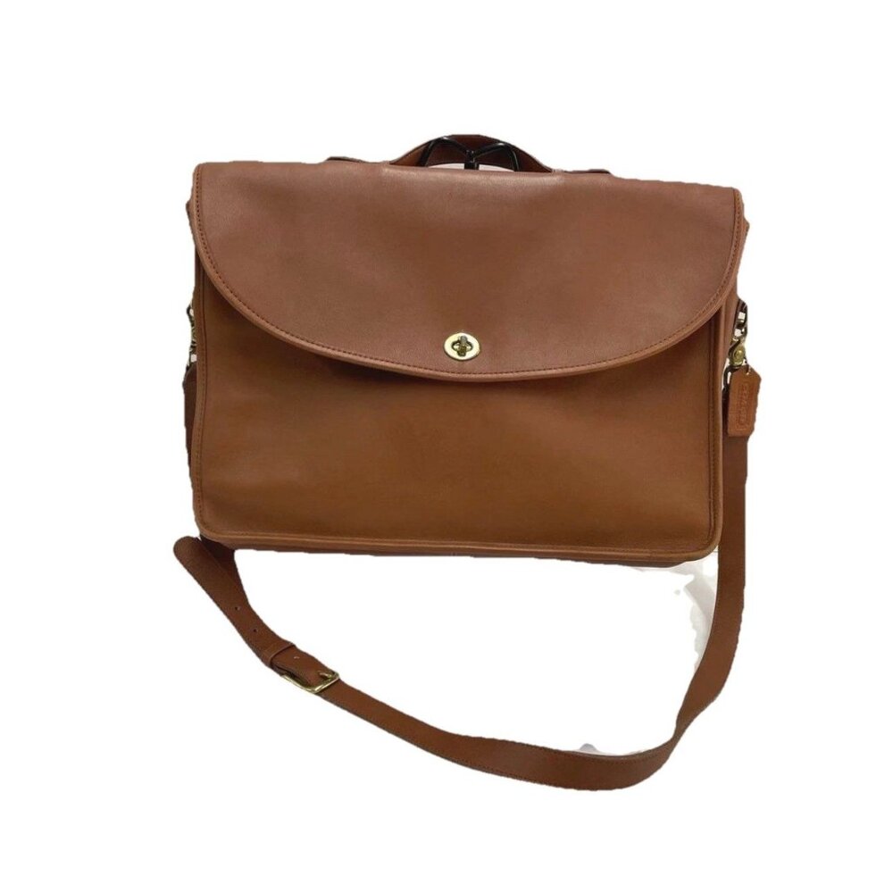 Coach Vtg Lexington British Tan Leather Briefcase Business‎ Case Office C9675 - Picture 3 of 14